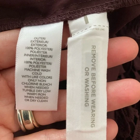 LOFT Women's Sz 2 Wine Burgundy Lace Shift Dress Cocktail Party 3/4 Sleeve - Picture 6 of 9